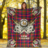 Clan Gow Modern Tartan Gold Courage Symbol Blanket AU16 Clan Gow Tartan Today